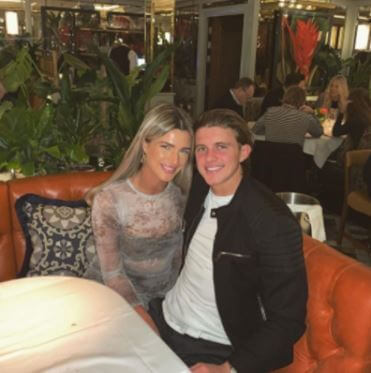 Conor Gallagher with his girlfriend Aine May on Valentine's day in 2020.